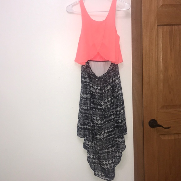 Pink and Black High Low Dress - Picture 2 of 7